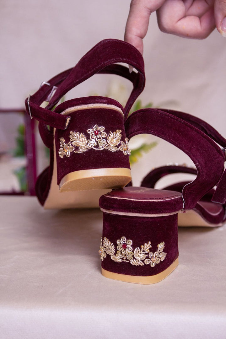 DHALIA HEEL (MAROON)