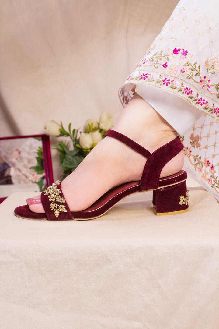 DHALIA HEEL (MAROON)